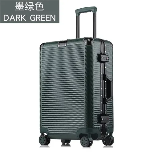 Dark green KLQDZMS 20/24/26/29 дюймов Алюминий Рамка дорожный чемодан на колесиках Спиннер ПК rolling чемодан на колесах - Цвет: Dark green