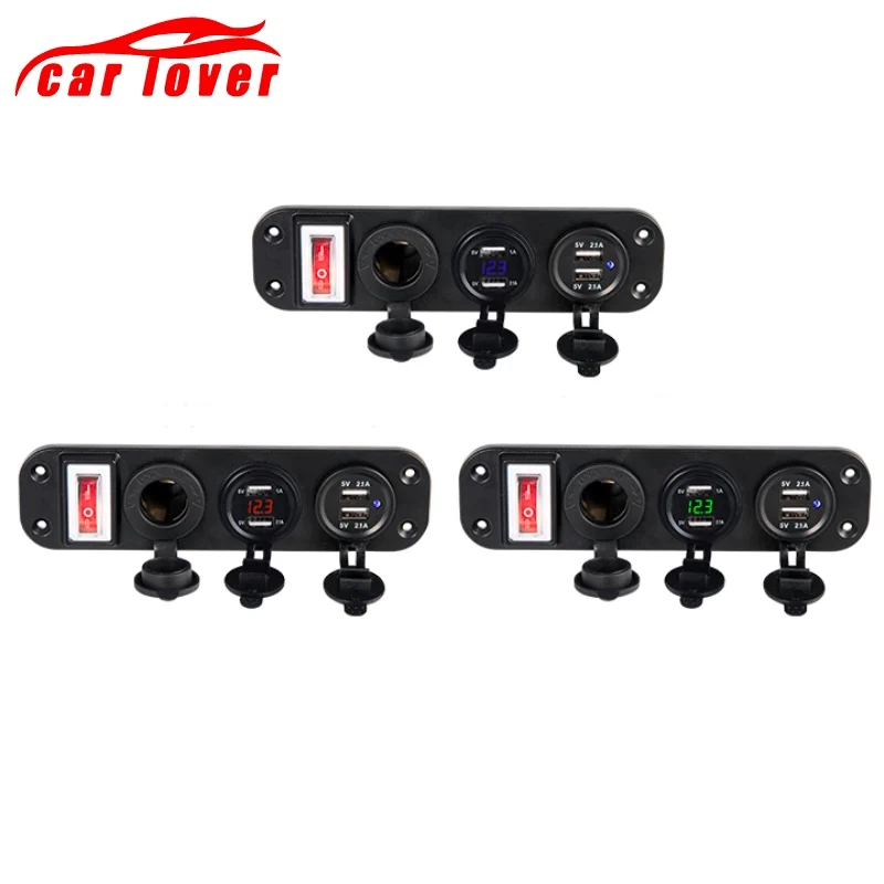 Автомобильное зарядное устройство Мотоцикл вилка двойной USB адаптер + 12 В/24 В