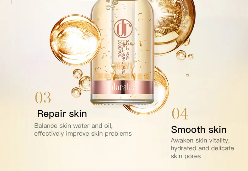 Daralis 24K Золотая Сыворотка для лица отбеливающий крем с гиалуроновой кислотой эссенция против морщин Сыворотка для лица лечение акне уход за кожей 10 мл