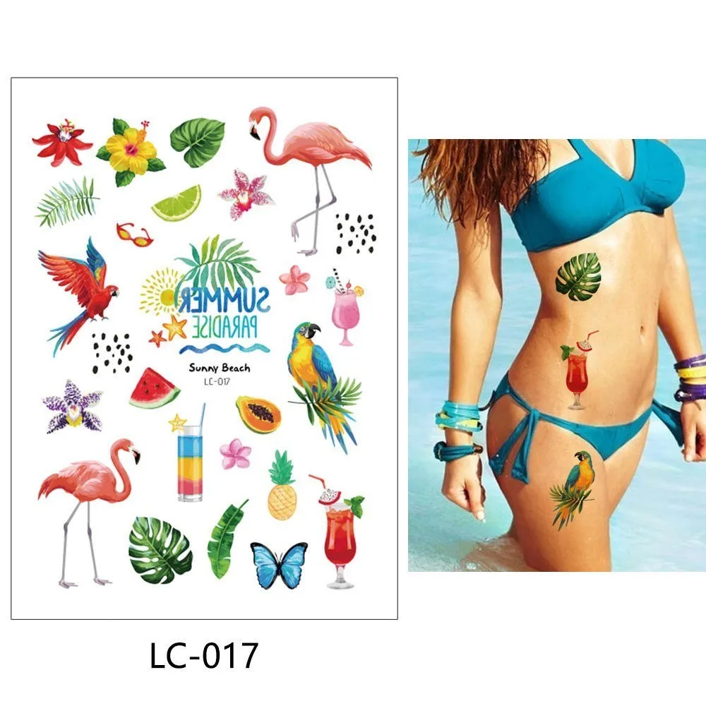 LC-017 Glaryyears 15*21 см временная татуировка наклейка Горячая поддельная тату дикий прибой флеш-тату водонепроницаемый маленькое боди-арт для мужчин и женщин LC Мода - Цвет: LC-017