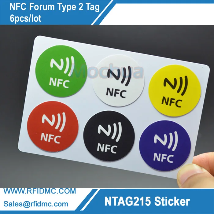 6PCS Type Ntag215 наклейка с цветной печатью NTAG215 этикетка NFC Наклейка NTAG215 бирка для Tagmo - Цвет: 6PCS Type