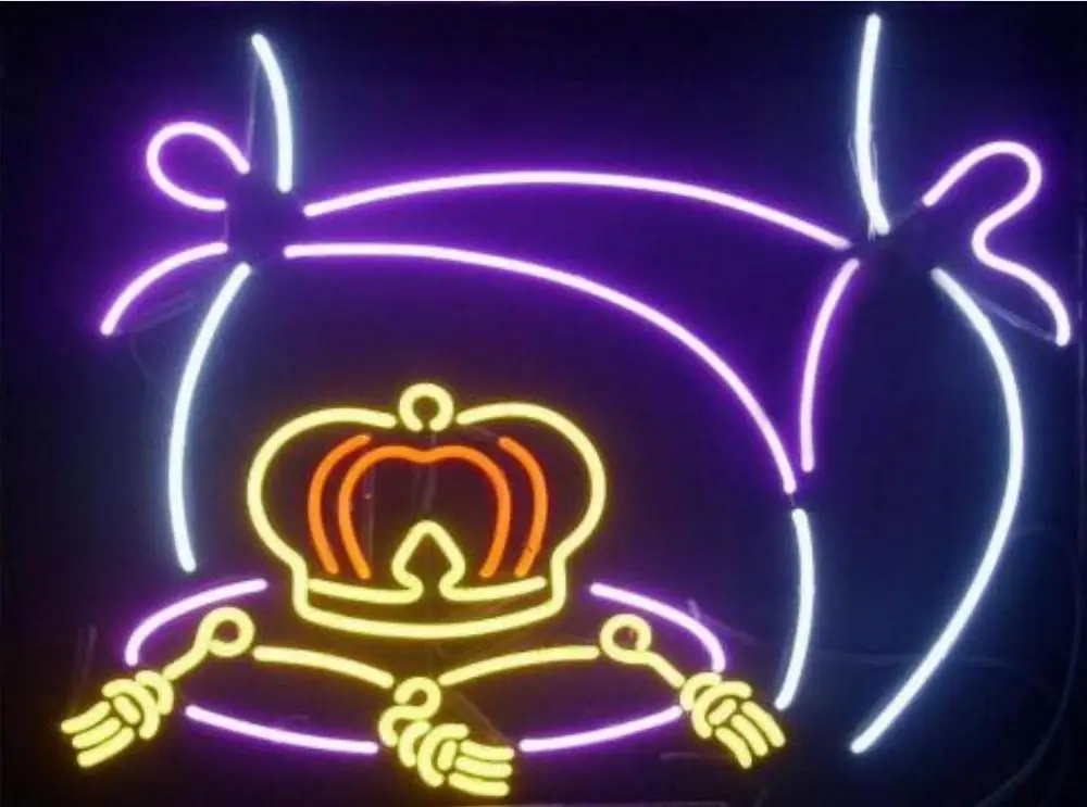 

Custom Crown Royal whiskey Bikini Girl Glass Neon Light Sign Beer Bar