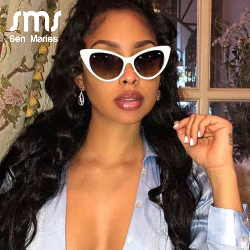 Солнцезащитные очки кошачий глаз женские винтажные темные UV400 в стиле ретро