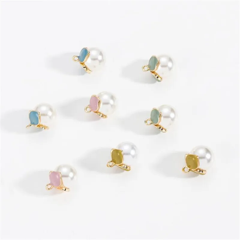 10 шт сладкий жемчуг цветок кулон болтается для женщин серьги фурнитура