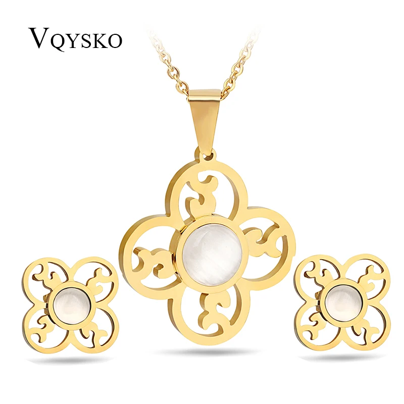 Женский ювелирный комплект из колье и серёг нержавеющей стали 316L|bridal jewelry sets|jewelry