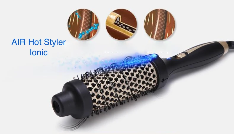 Электрическая ионная круглая щетка для волос с горячим воздухом