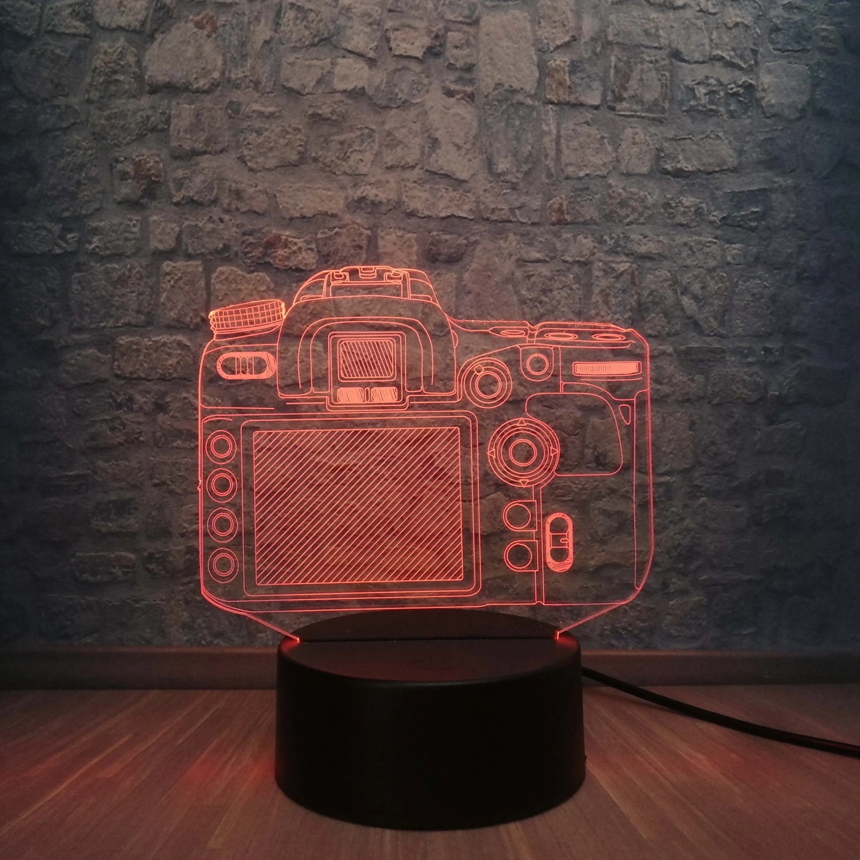 3D камера Сенсорный светодиодный светильник 7 цветов Ночной иллюзия прикроватный