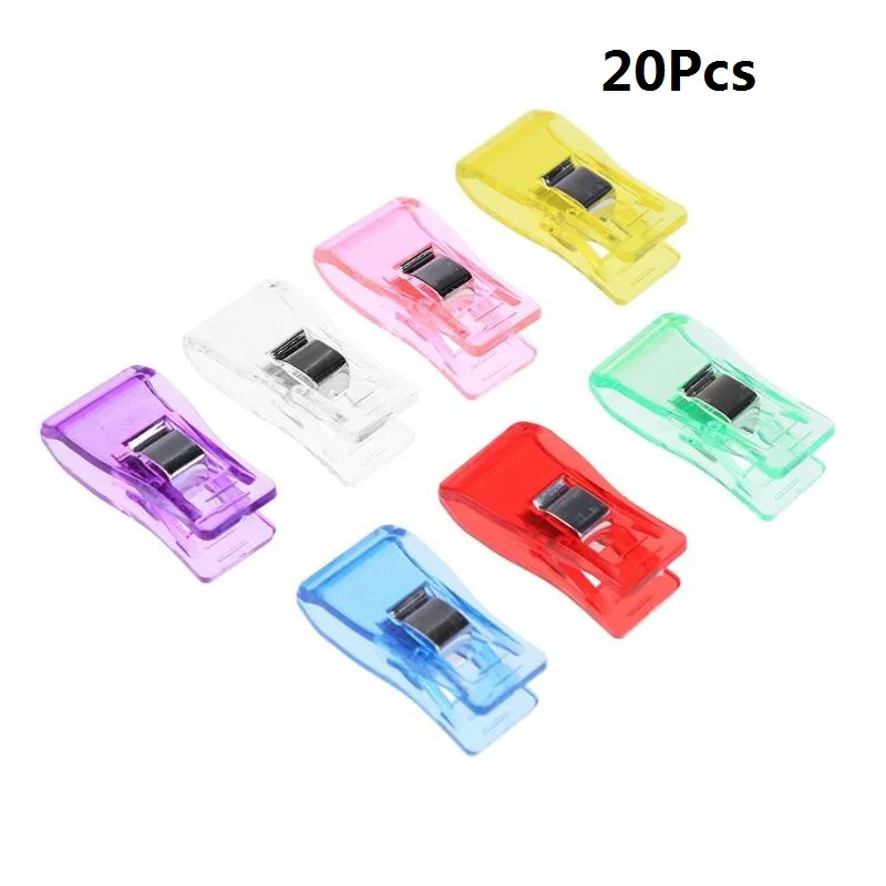 20pcs no box /20/50 шт Пластик чудо зажимы для Сделай Сам Лоскутная работа шитье прошитая вручную Вязание зажимы Офис зажимы - Цвет: 20pcs no box