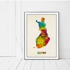 Современная Карта Финляндии, холст, художественный печатный плакат, Настенная картина для украшения гостиной комнаты, искусственная живопись