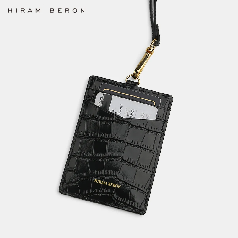 Hiram Beron именной идентификационный держатель с выдвижным тисненым крокодиловым