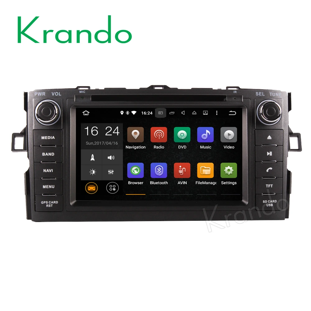 Krando 7 &quotAndroid 8 0 Автомобильная навигационная и мультимедийная система для toyota auris