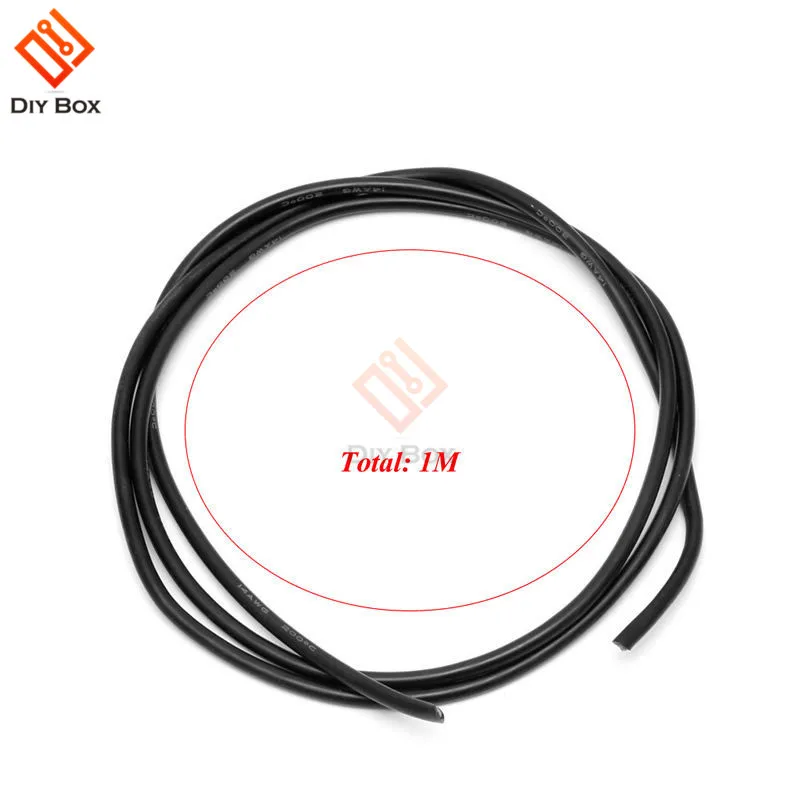 14 AWG Калибр провода гибкие многожильные медные кабели с силиконовой оплеткой для RC черный 1 М+ Красный 1 м = 2 м