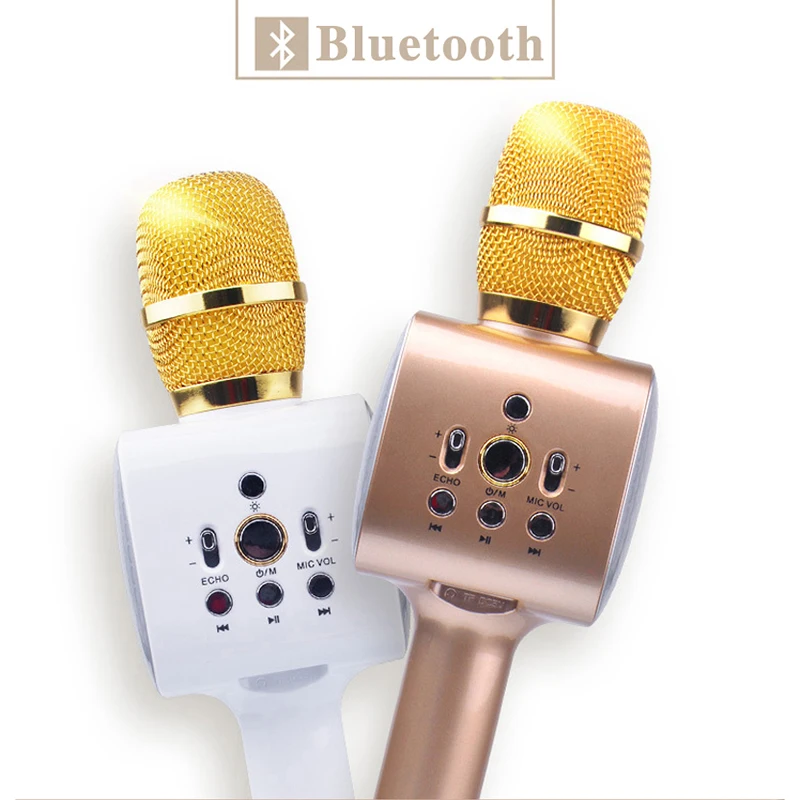 M5 Беспроводной bluetooth-микрофон для караоке ручной KTV дома Динамик плеер профессиональные микрофоны с светодиодный свет