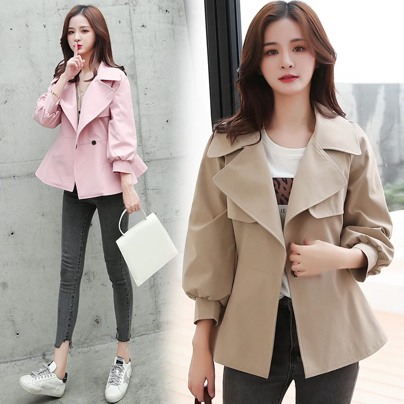 

new Casaco Feminino 2022 Short Trench Coat For Women Autumn Spring Women's Windbreaker Outwear Trench Female