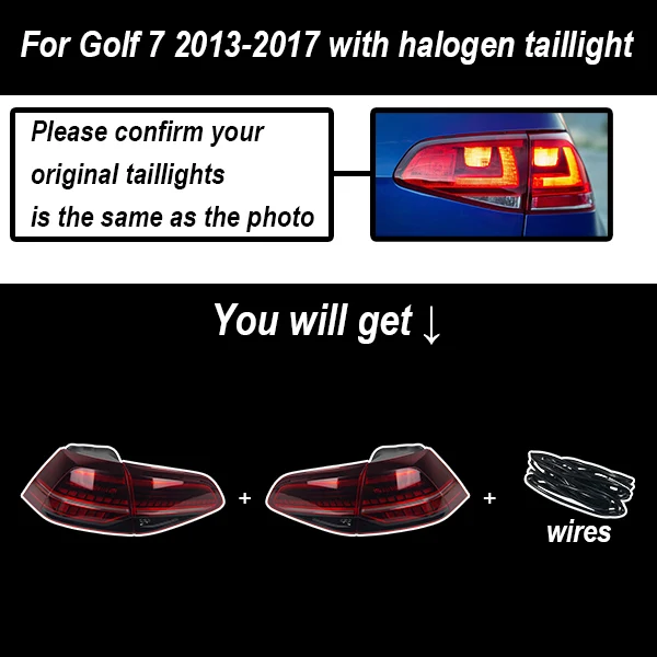 AKD автомобильный Стайлинг для нового VW Golf 7 задний светильник s 2013- Golf7 MK7 светодиодный задний светильник GTI R20 задний фонарь светодиодный DRL+ тормоз+ Парк+ сигнал - Цвет: Темно-серый