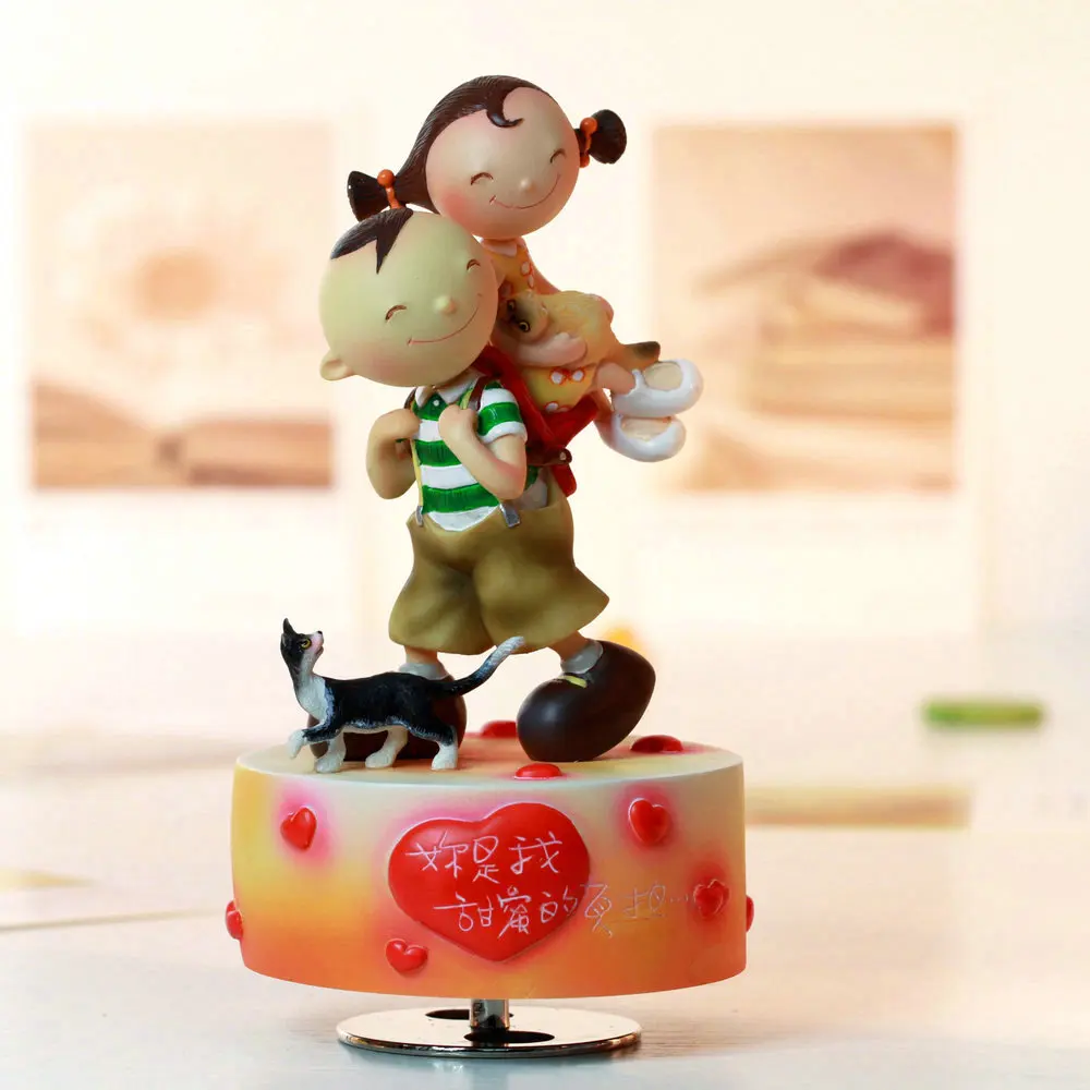 Вращающаяся Милая музыкальная шкатулка подарок на день рождения для девушки