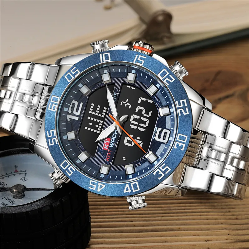 

Men Military Watches Men's Wristwatch LED Quartz Watch Digtial Dual Time Men Clock reloj hombre Sport Watch Army Male Clock