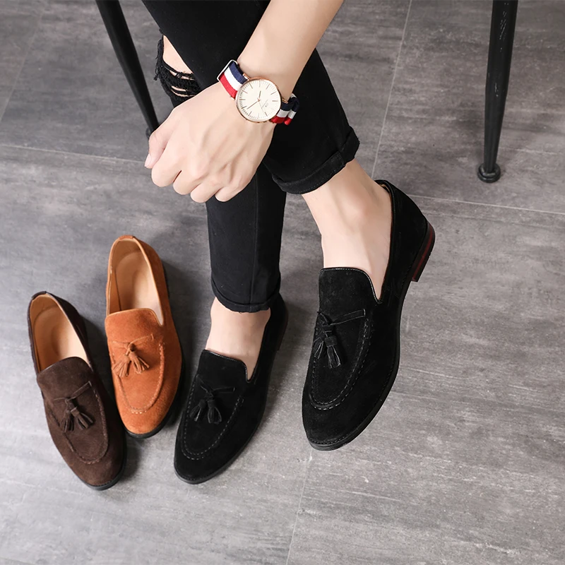 high quality shoes men Loafers factory outlet elgant Matte leather shoe casual brand trend wedding black | Обувь