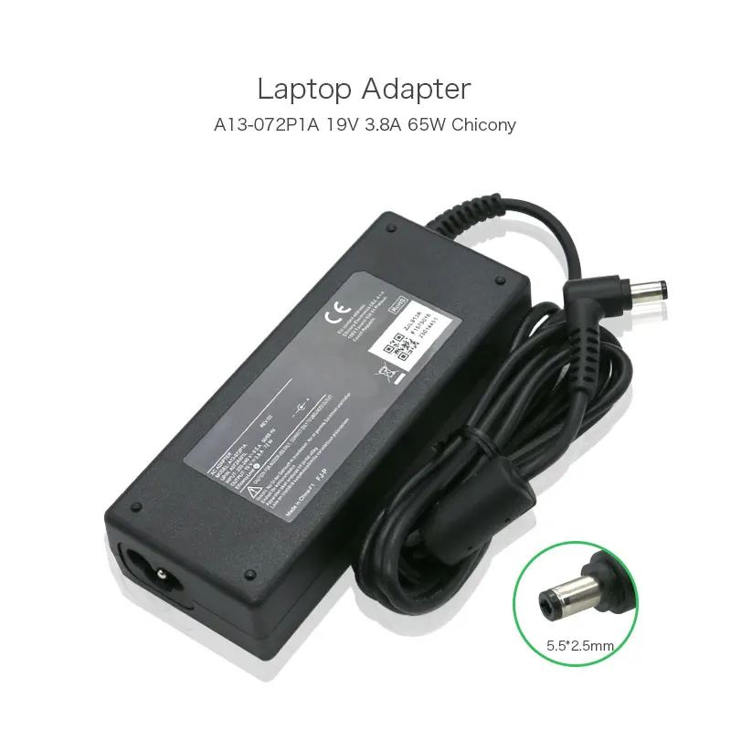 19V 3.8A 72W 5.5*2.5mm A13-072P1A A072A001L Laptop AC Adapter Power Supply Battery Charger | Компьютеры и офис