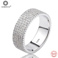 brand designer full cz series 925 sterling silver rings for women shiny 6 row wedding rings quality guaranteed gnj0474
