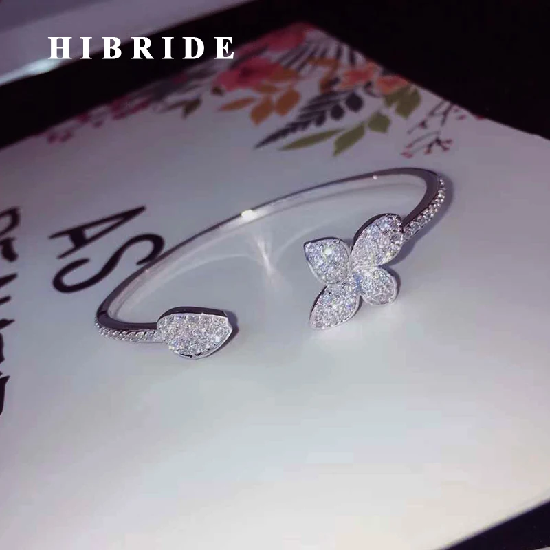 Новые маленькие браслеты HIBRIDE в форме листьев золотого цвета и белого золота