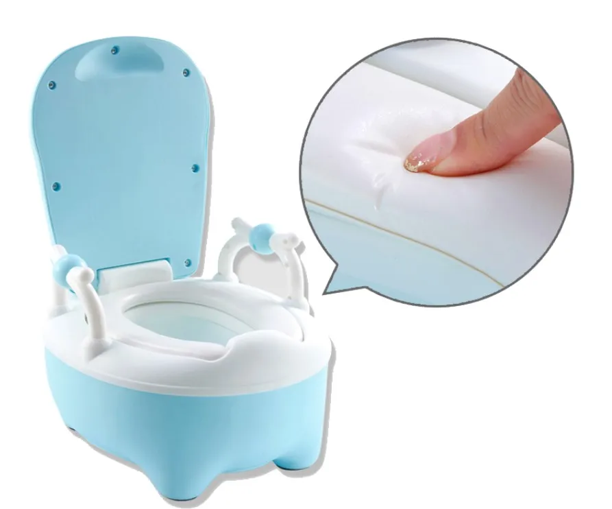soft blue Портативный Детский горшок милый детский горшок для детей горшок обучающее сиденье Детский горшок туалетный горшок учебный горшок туалет - Цвет: soft blue