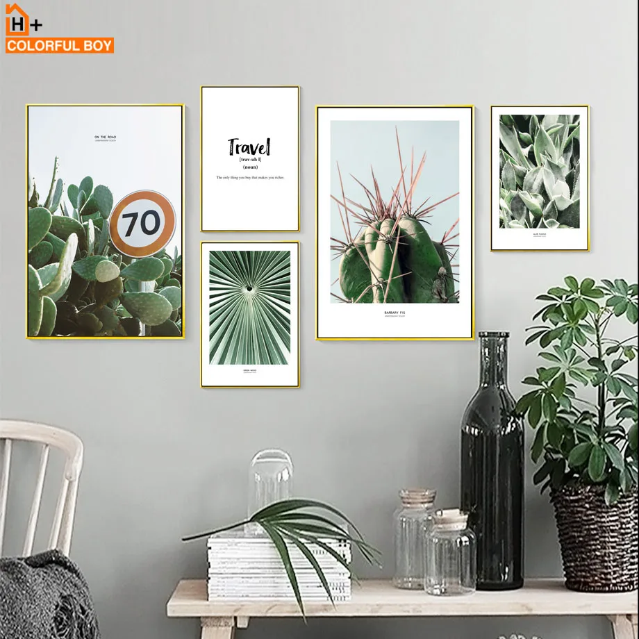 

Fresh Plant Palm Leaf Cactus Aloe Wall Art Canvas Painting Nordic Posters And Prints Wall Pictures For Living Room Decor