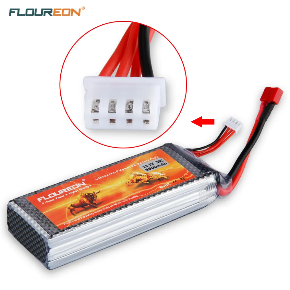 FLOUREON 11 1 В 5500 мАч 35C 3S Lipo батареи Deans T Plug для RC вертолет самолет автомобиль Грузовик