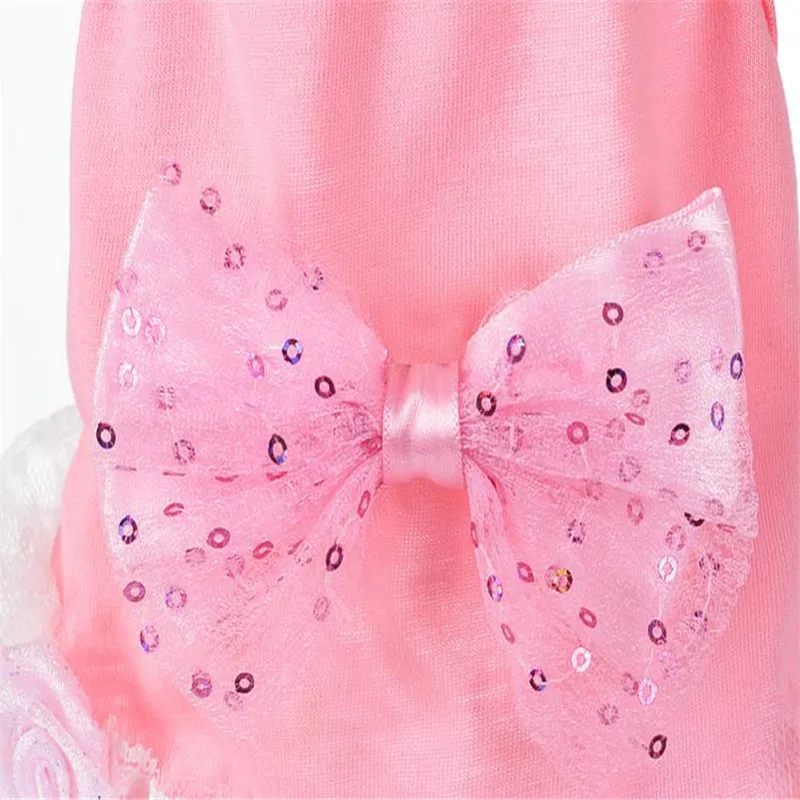 С рисунком собачки и котика платье–пачка с бантом кружева юбка Pet Puppy Dog Костюм