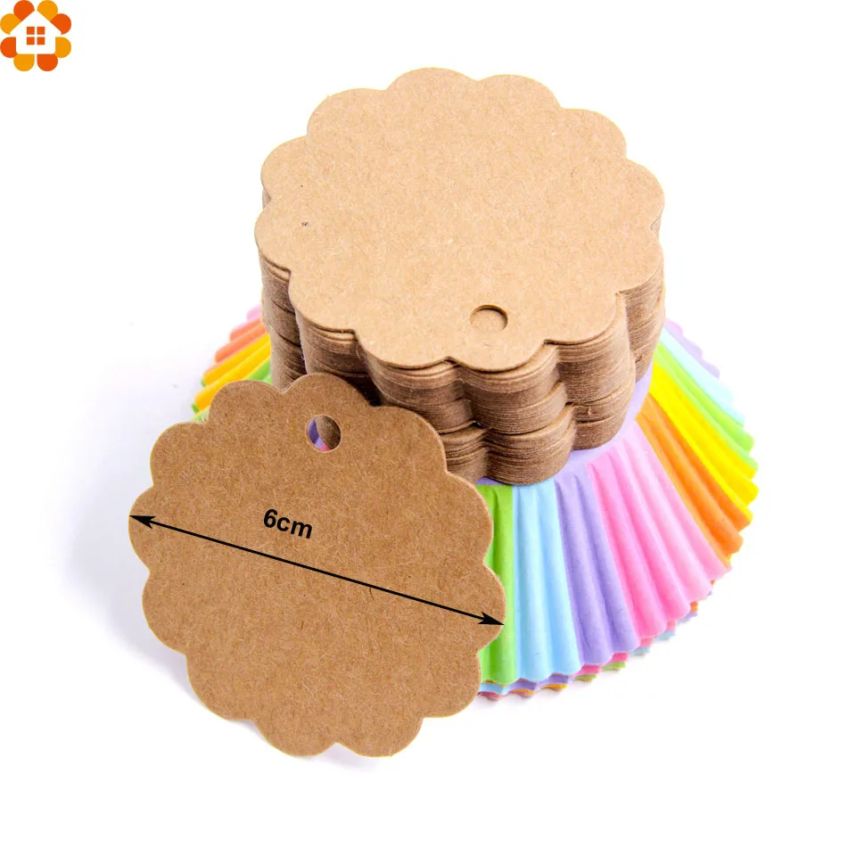 50Pcs DIY Kraft Paper Tags Brown Lace Multi shapes Label Luggage Wedding Note Blank price Hang tag Gift Wrapping Supplies | Дом и сад