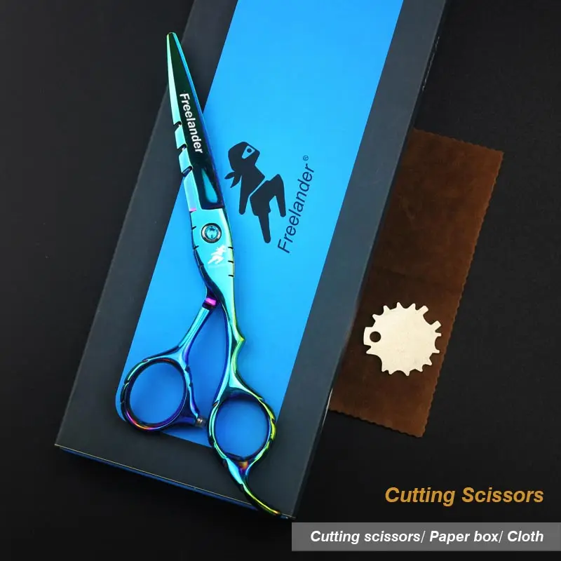 Cutting Scissors 6 дюймовые зеленые ножницы для стрижки волос, профессиональные ножницы для стрижки волос, бритва и чехол для расчески - Цвет: Cutting Scissors