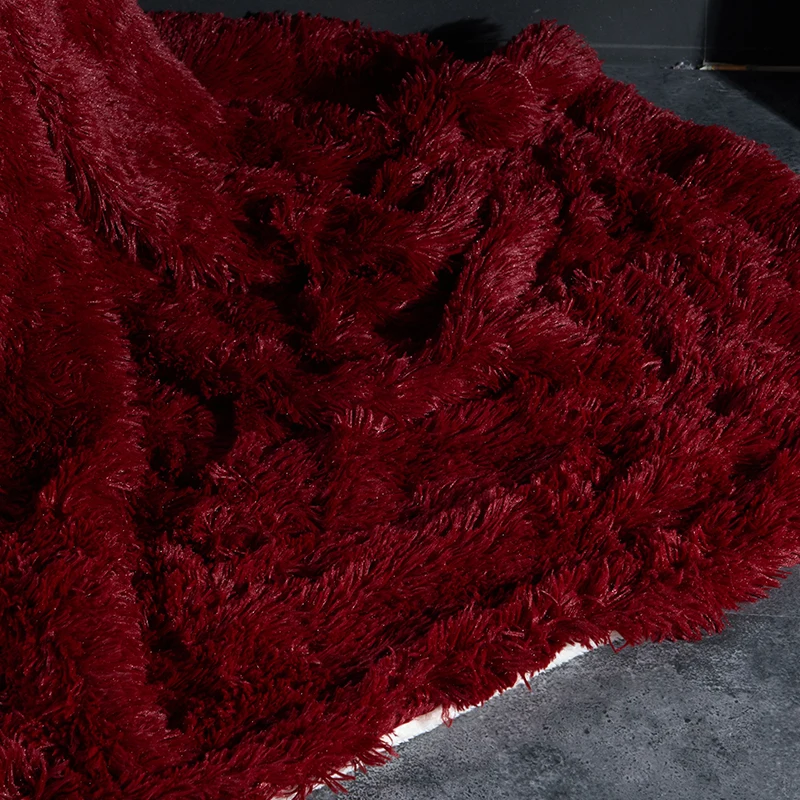 ?? 厚い冬毛布ベッド無地/B バージョンニット機械式洗浄糸毛布ベルベットミンクベッドカバーカスタムサイズ