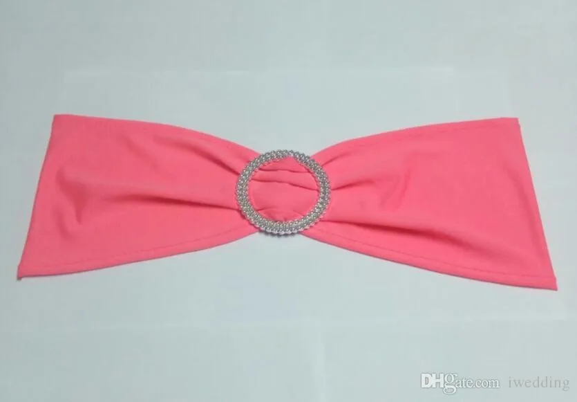 Корраль цвет эластичный стул из лайкры Sash полос круглая пластиковая пряжка для