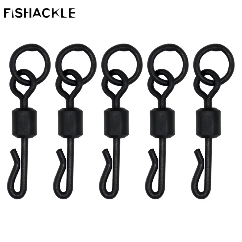 Fishackle 50 шт./лот Карп Рыбная ловля быстрая смена поворачивается с плотным кольцом
