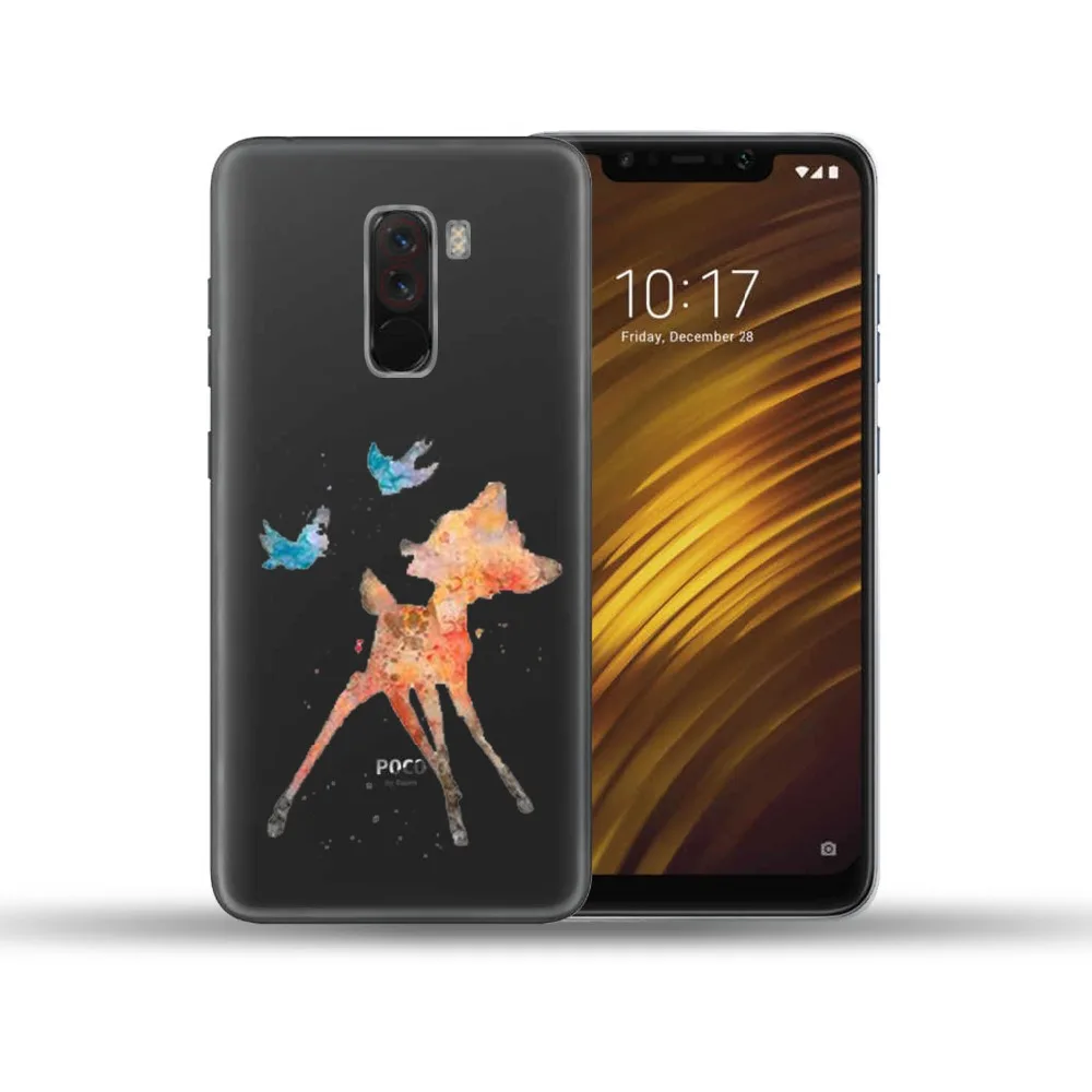 Мягкий ТПУ чехол для Xiaomi Pocophone F1 Бабочка Тинкер колокольчик олень|Бамперы| |
