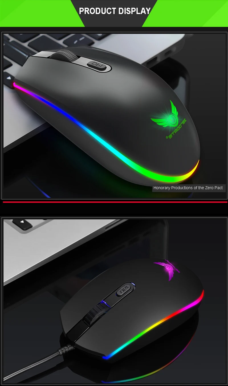USB оптическая мышь 1600 точек/дюйм игровая мышь RGB оптическая геймерская мышь для ПК настольный ноутбук планшет компьютерная мышь Прямая поставка
