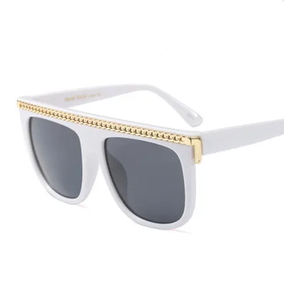 C4 White Grey Emosnia унисекс Квадратные Солнцезащитные очки Modis в стиле стимпанк Oculos De Sol роскошные женские брендовые дизайнерские солнечные очки в стиле панк с цепочкой на выбор - Цвет линз: C4 White Grey