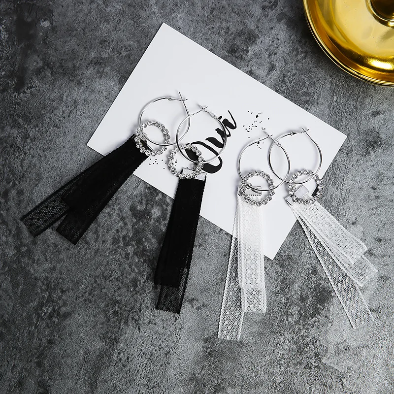 2017 милые сексуальные дизайнерские кружевные длинные серьги для женщин