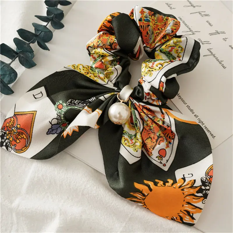 Style 3 Ruoshui Boho шифон резинки для женщин мягкие шелковые галстуки для волос девушки конский хвост держатели жемчуг эластичная резинка для волос аксессуары для волос - Цвет: Style 3