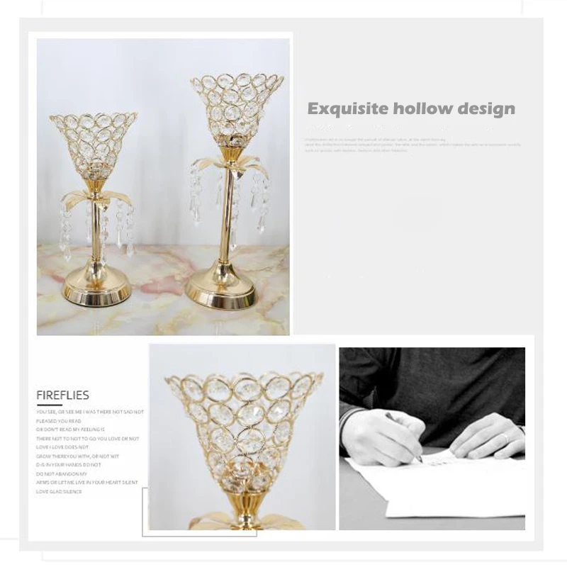 10Pcs/Lot Table Candle Holder Plating Crystal Candlestick Geometric Romantic Holders for Wedding/Dinner Decoration GZT097 | Дом и сад