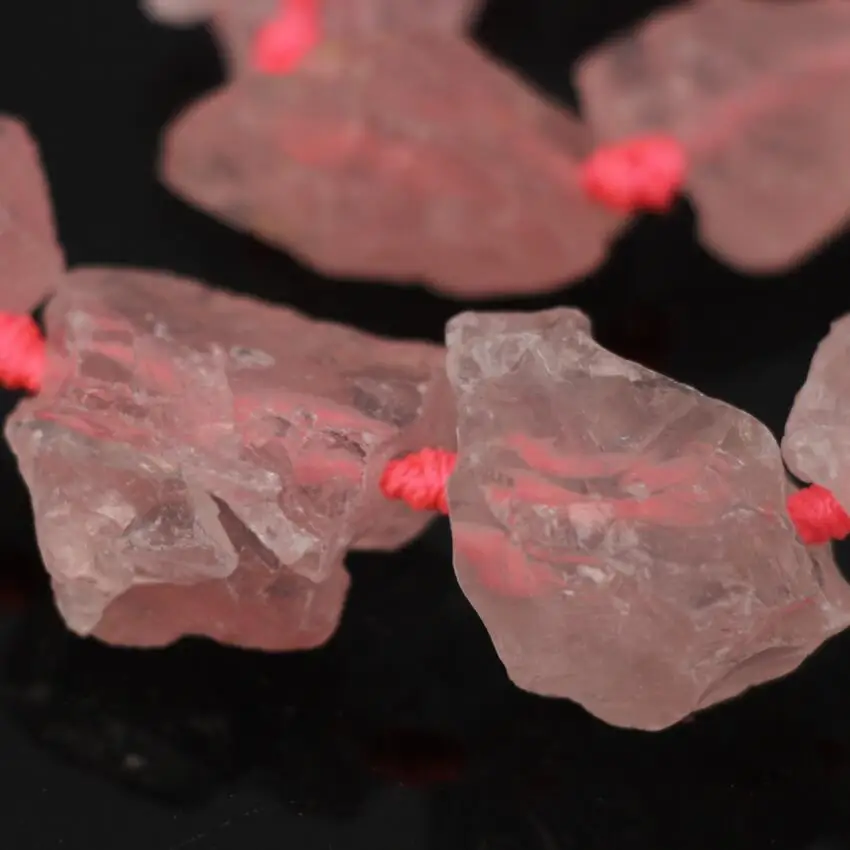 Бусины-подвески из Натурального Розового Кварца 15 5 дюйма | Украшения и