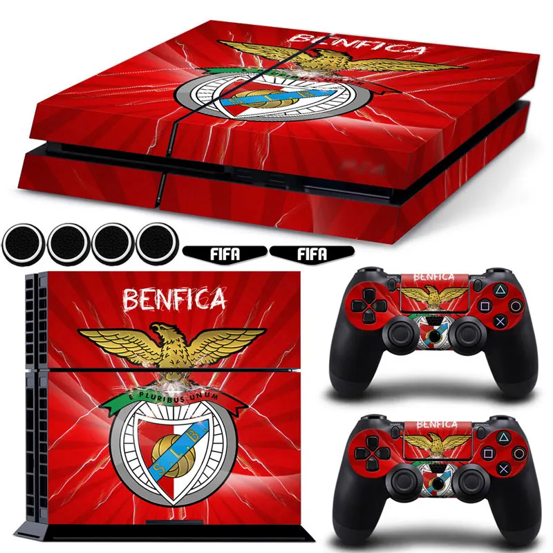 Бенфика Футбол клуб PS4 винил Стикеры Нескользящие хост кожи чехол + 2x