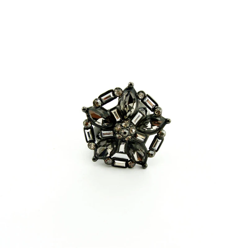 Модный женский бренд пистолет черный цвет полный бриллиант цветок подходит под