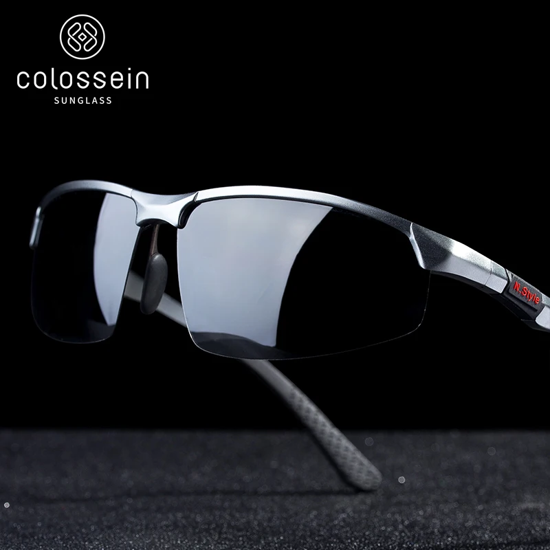 COLOSSEIN Cool Black Color Sunglasses Men Driving Glasses Square Polarized Gradient Sun Sports Goggles Eyewear UV400 | Аксессуары для