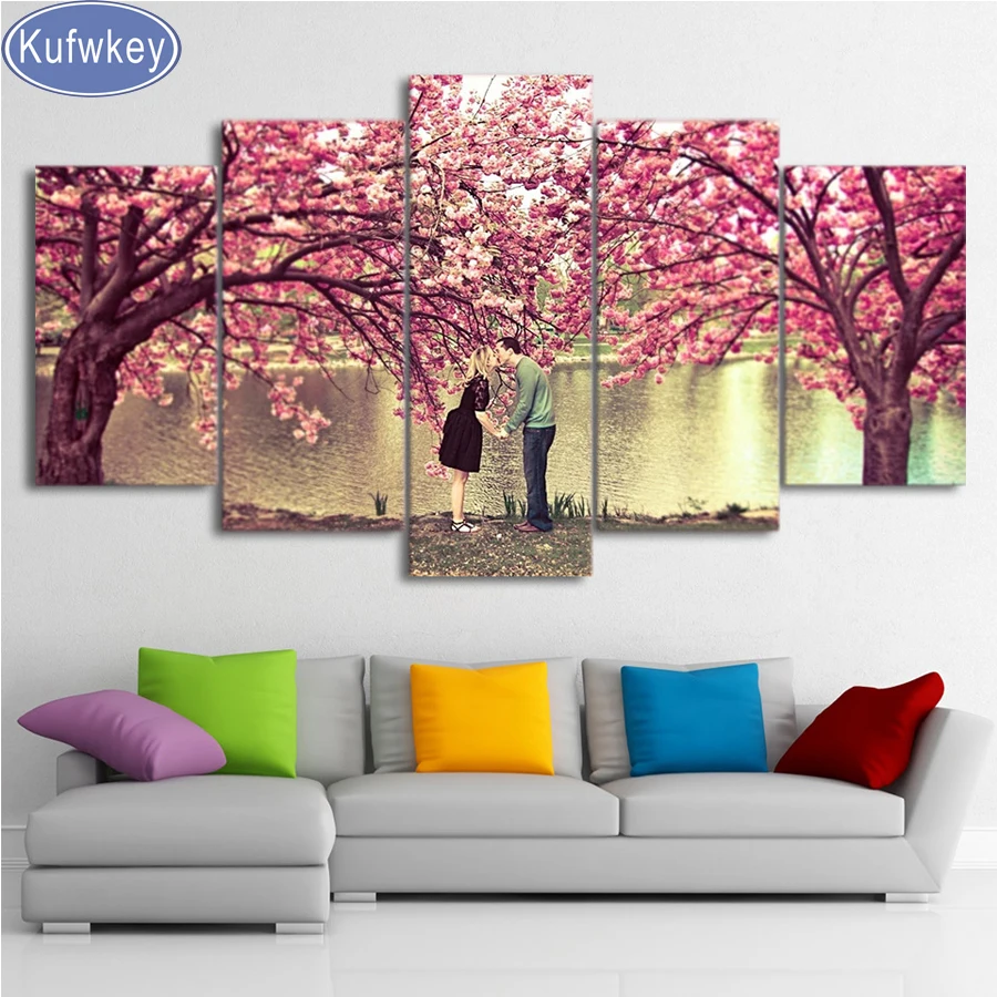 Алмазная вышивка Сакура 5D алмазная живопись своими руками романтический поцелуй