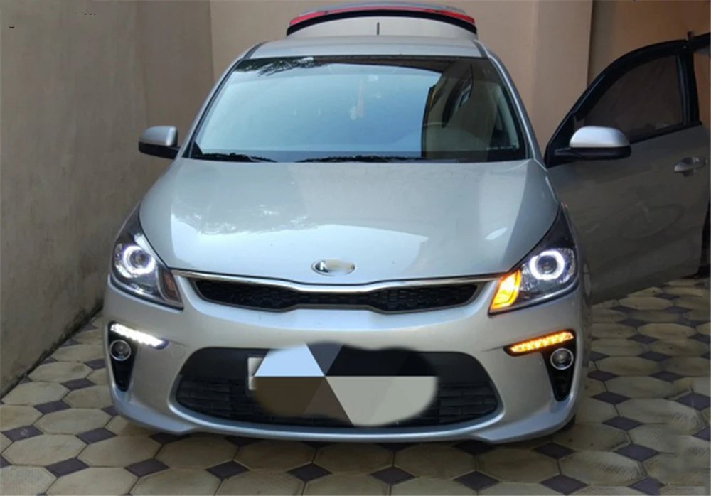 Дневные светодиодные ходовые огни 12 В 2 шт. противотуманные фары для Kia Rio K2 2017 2018
