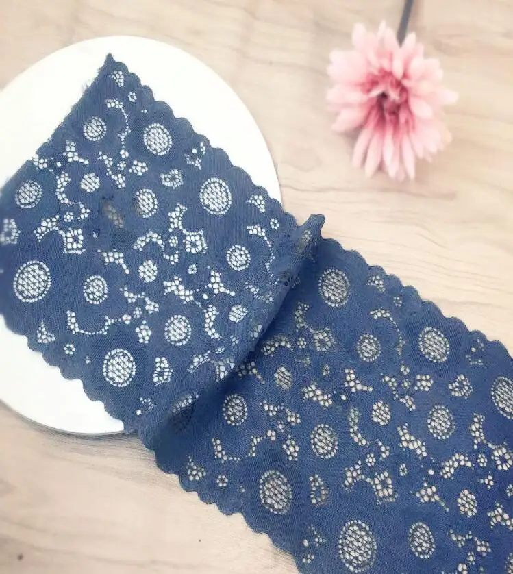 1 Meter Gray Blue Elastic Stretch Lace Trim Wedding Dress Sewing/Garment/Clothes 17cm |