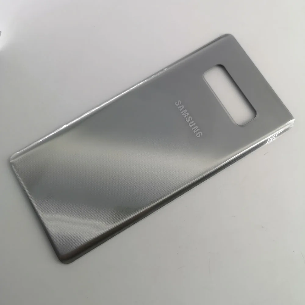 Серебристый Чехол на заднюю часть батареи для SAMSUNG Galaxy Note 8 note8 N9500 N950F, чехол на заднюю дверь, запасная клейкая наклейка 6,3 дюйма - Цвет: Серебристый