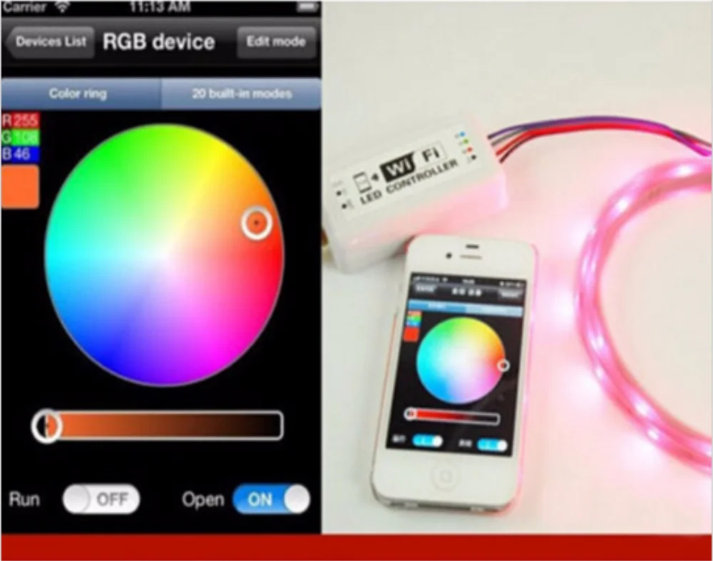 Беспроводной контроллер светодиодной ленты Wi Fi RGB DC7.5 24 В для iOS iPhone iPad Android