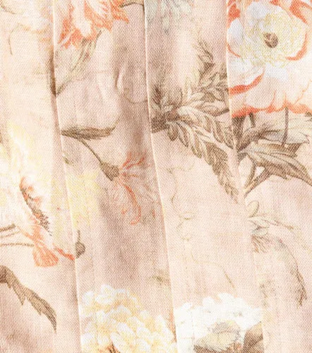 Apricot Floral Женская льняная юбка с цветочным принтом, многослойная, с высокой посадкой, абрикосовая, Цветочная юбка - Цвет: Apricot Floral